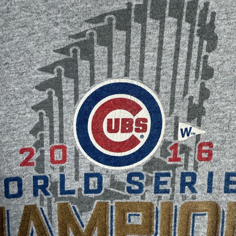 Chicago Cubs 2016 World Series Tee Men's M Gray MLB Delta Collector Shirt - Picture 7 of 13